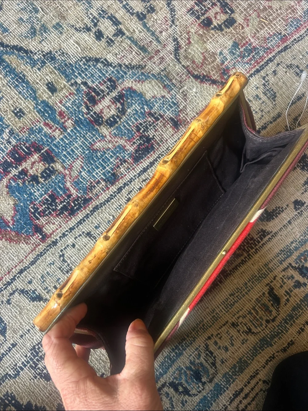 Banana Republic Red and Orange Patterned Clutch Bag